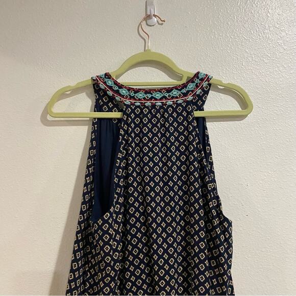 THML Navy Embroidered Faye Sleeveless Racerback  Mini Shift Dress Sz XXL - Picture 9 of 12